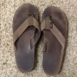 Rainbow leather sandals